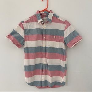 Striped cactus man button down Summer shirt